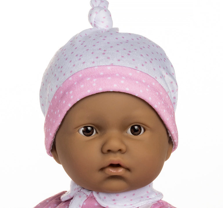 La Baby ® 11" Mini Soft Body Baby Doll Pink Onesie w/ Blanket & Pacifier. Hispanic.