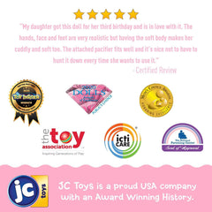 JC Toys, La Baby 16 inches Soft Body Baby Doll in Pink - Realistic Features - JC Toys Group Inc.