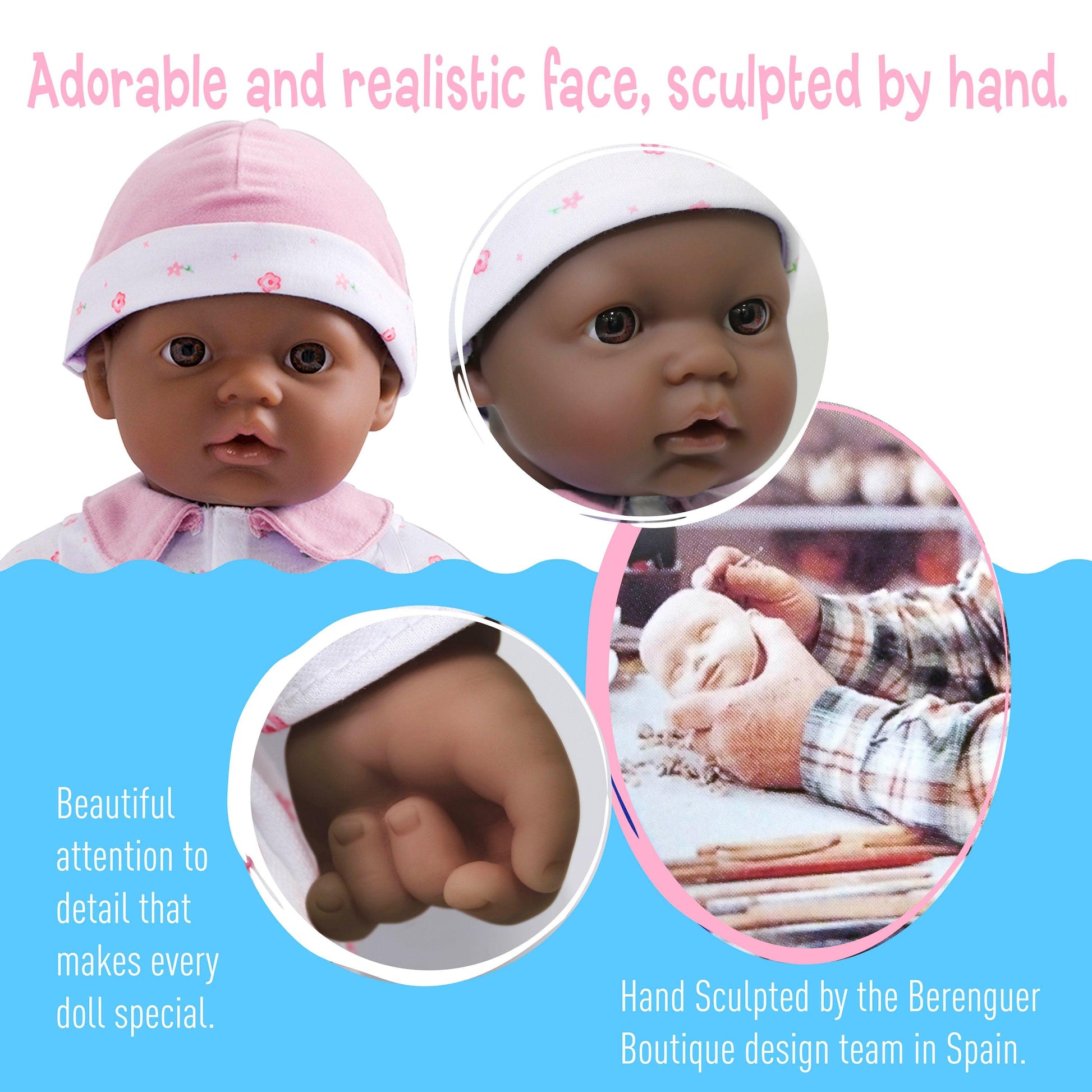 Realistic African American Baby Dolls JC Toys La Baby Play Doll