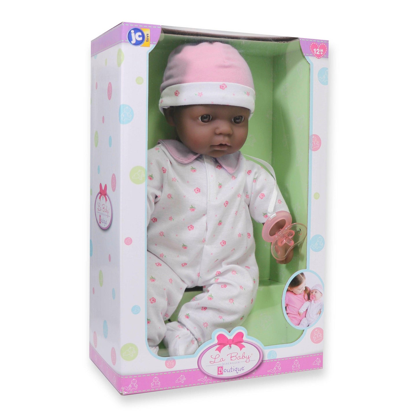 JC Toys, La Baby 16 inches Soft Body African American Baby Doll in Purple Outfit - JC Toys Group Inc.