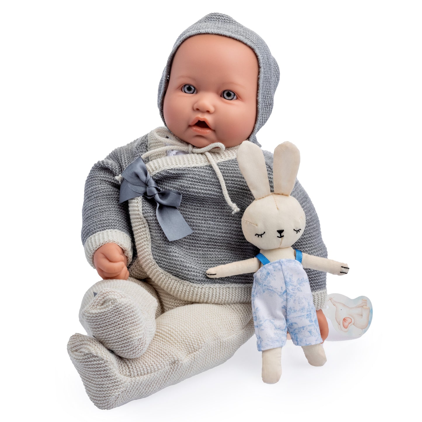 JC Toys La Baby Original Gray Collection Gift Set 17" Soft Body with Bright Sparkling Eyes