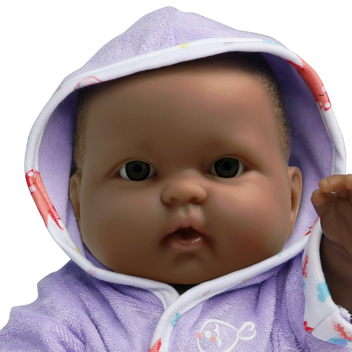 Lots to Love Babies® All-Vinyl Baby Doll w/ Hooded Towel and Bath Accessories. African American.