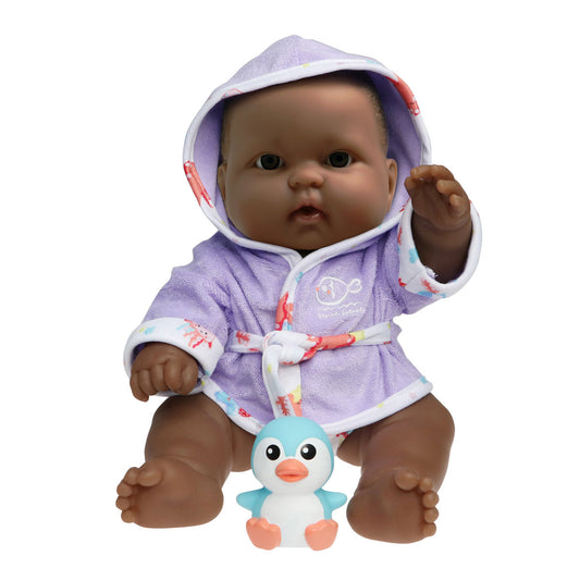 Lots to Love Babies® All-Vinyl Baby Doll w/ Hooded Towel and Bath Accessories. African American.