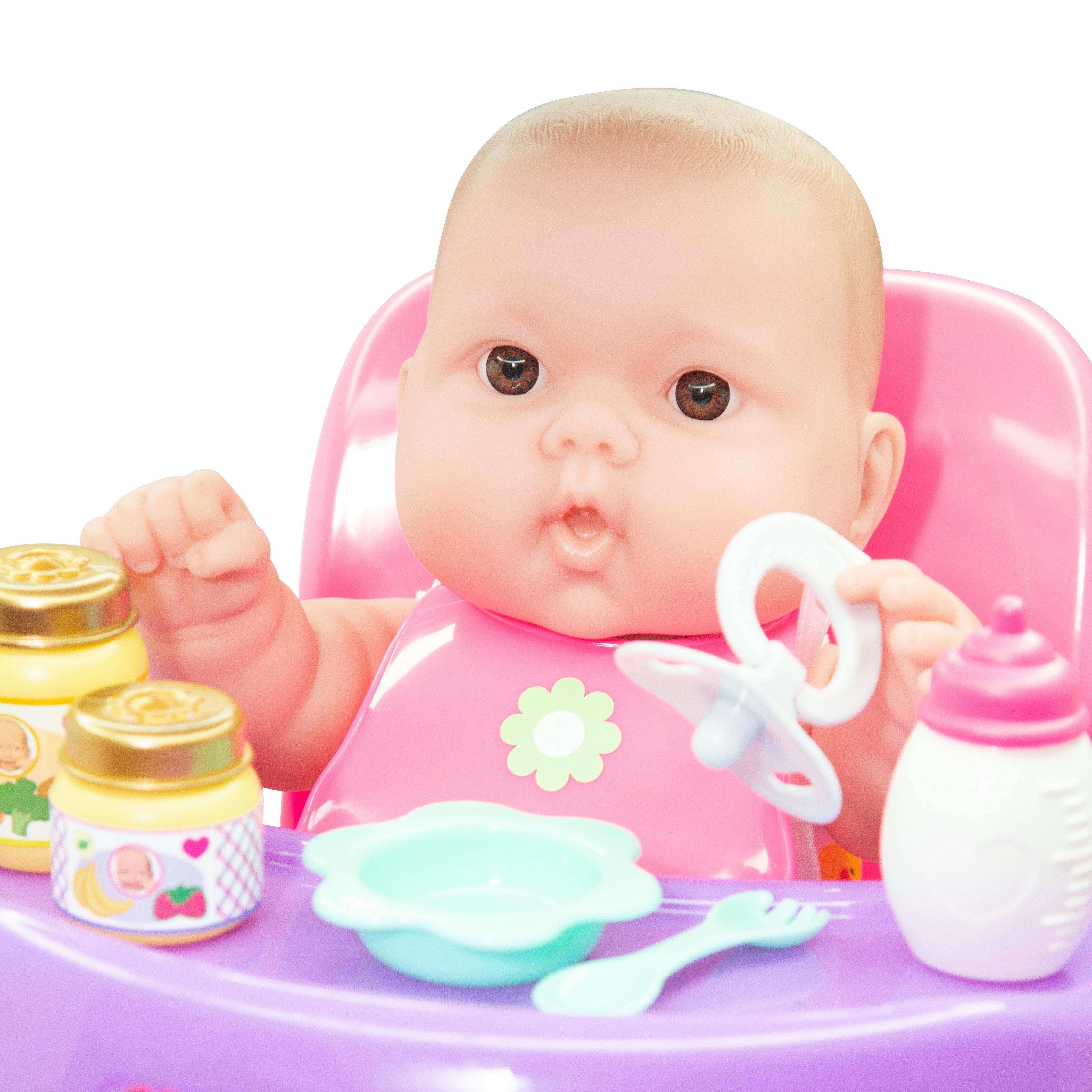 JC Toys, Lots to Love Babies 14 inches Baby Doll with High Chair and  Accessories