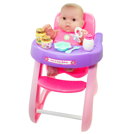 JC Toys, Lots to Love Babies 14 inches Baby Doll with High Chair and Accessories - JC Toys Group Inc.