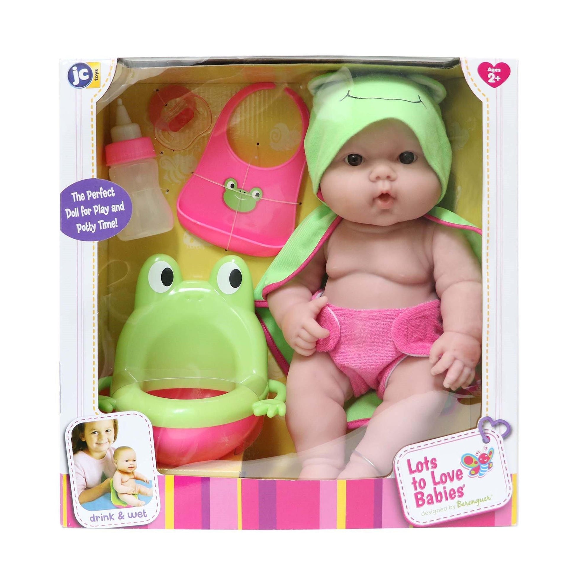 JC Toys, Lots to Love Babies 14" All-Vinyl Doll Frog Potty Gift Set with Accessories - JC Toys Group Inc.