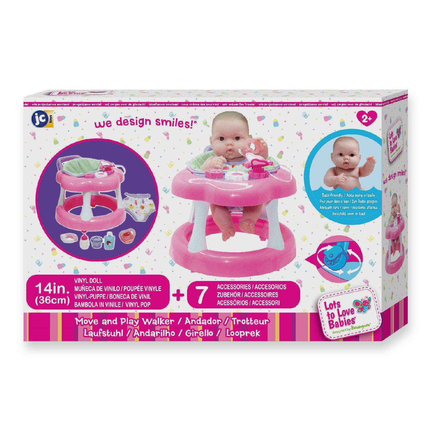 JC Toys, Lots to Love Babies All-Vinyl 14 inches Baby Doll in Walker with  Accessories