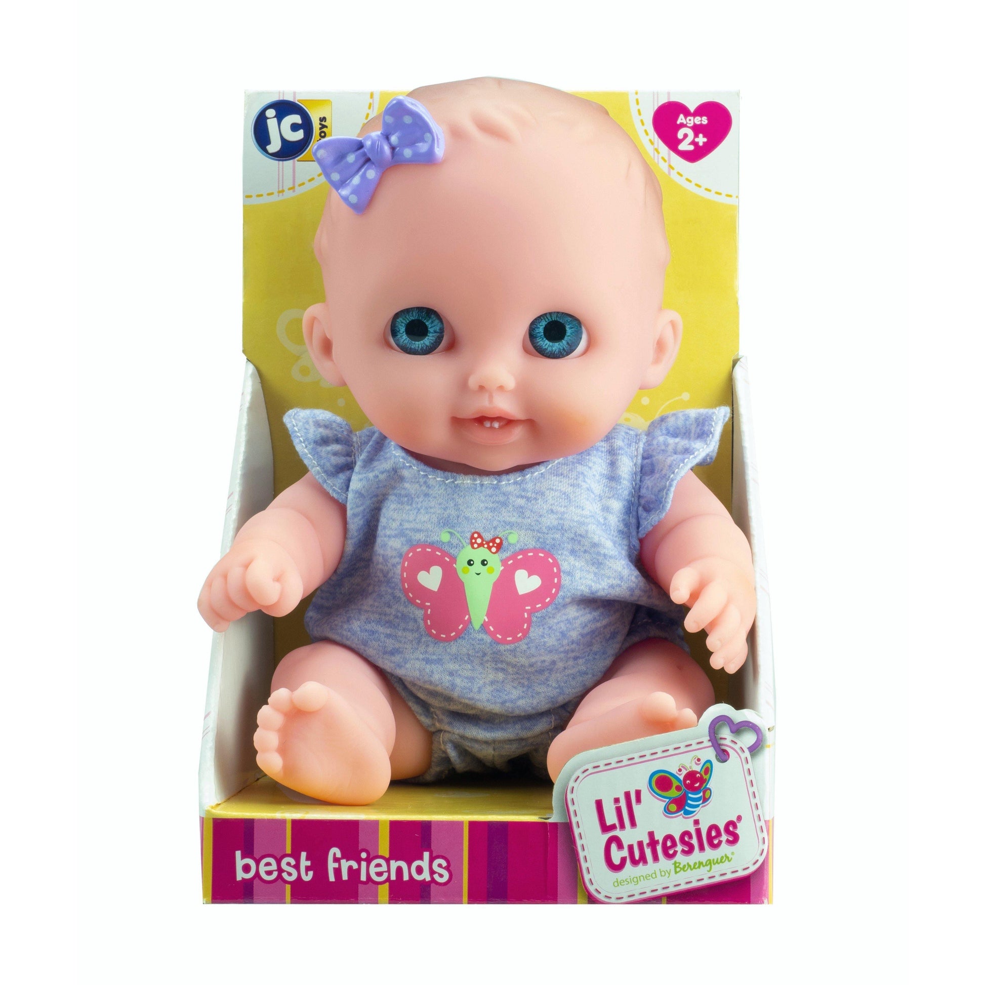 Lil Cutesies, Lulu 8.5" All Vinyl Baby Doll with Blue Eyes and Removable Outfit Ages 2+ - JC Toys Group Inc.