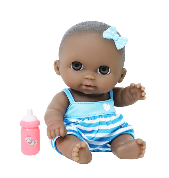 JC Toys - Lil Cutesies African American 8.5" All Vinyl Baby Doll | Posable and Washable | Removable Outfit | Mimi - Brown Eyes | Ages 2+ - JC Toys Group Inc.