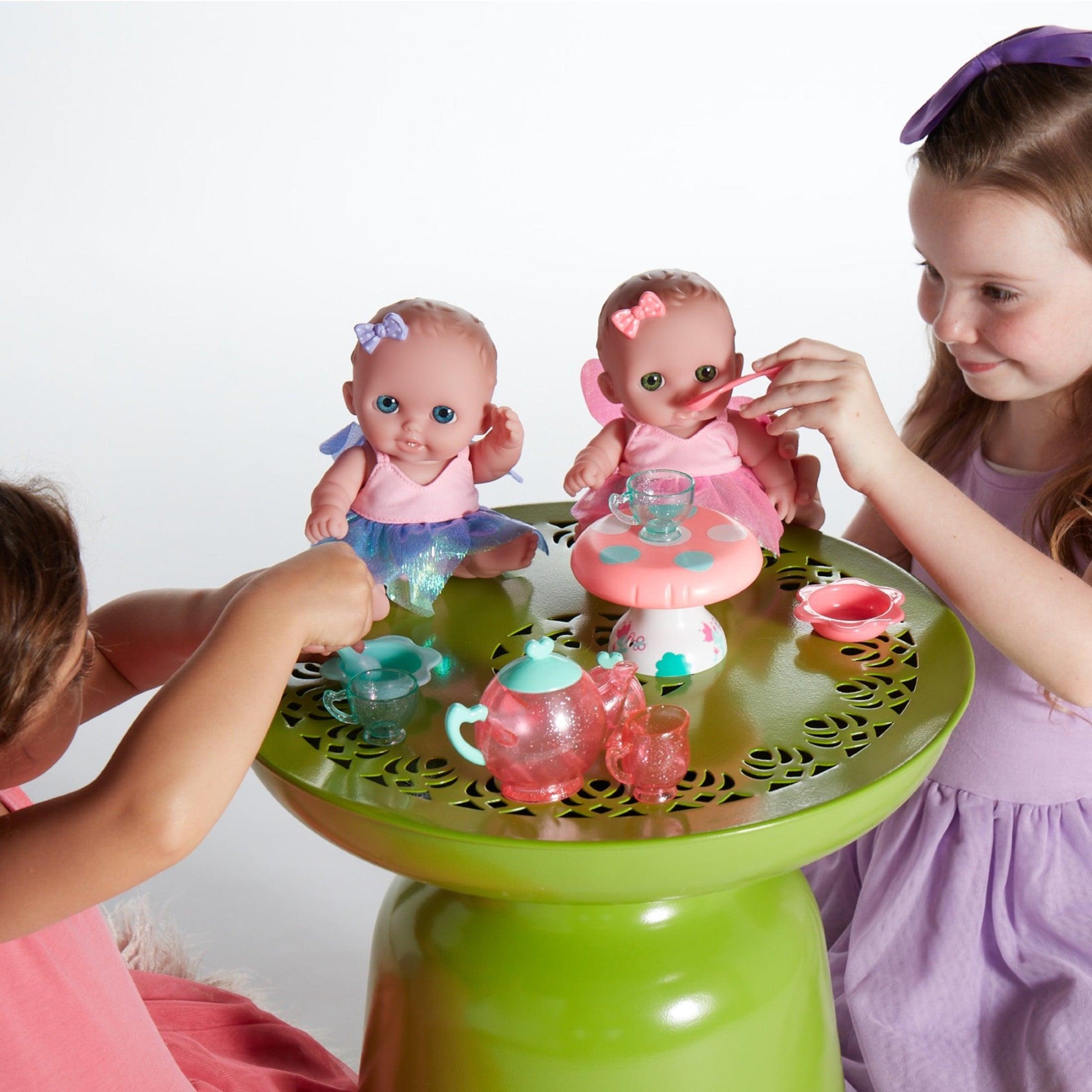 Lil' Cutesies Baby Dolls All-Vinyl 8.5" Twin Fairy Tea Gift Set For Children 2+ - JC Toys Group Inc.