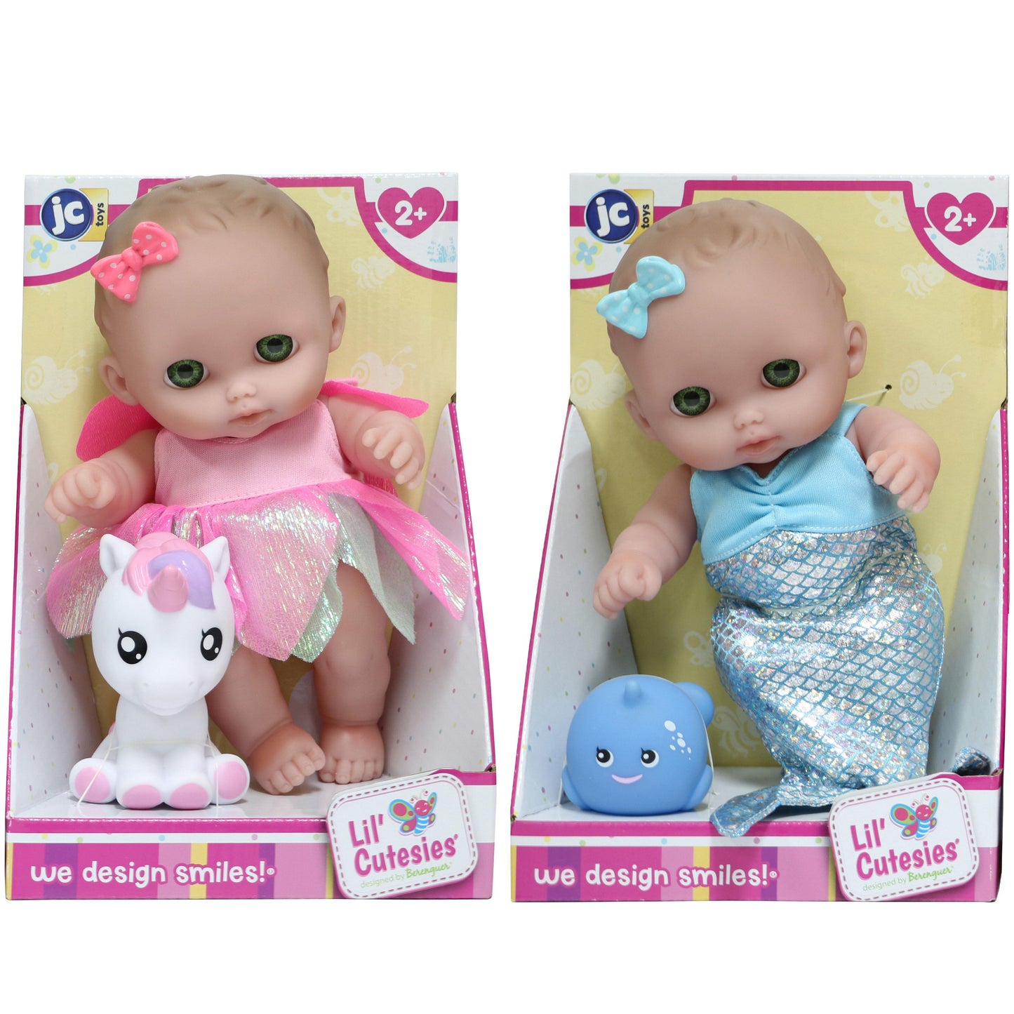 JC Toys, Lil' Cutesies All Vinyl 8.5" Mermaid and Fairy Doll Doll with Pet. SET INCLUDES 2 DOLLS! - JC Toys Group Inc.