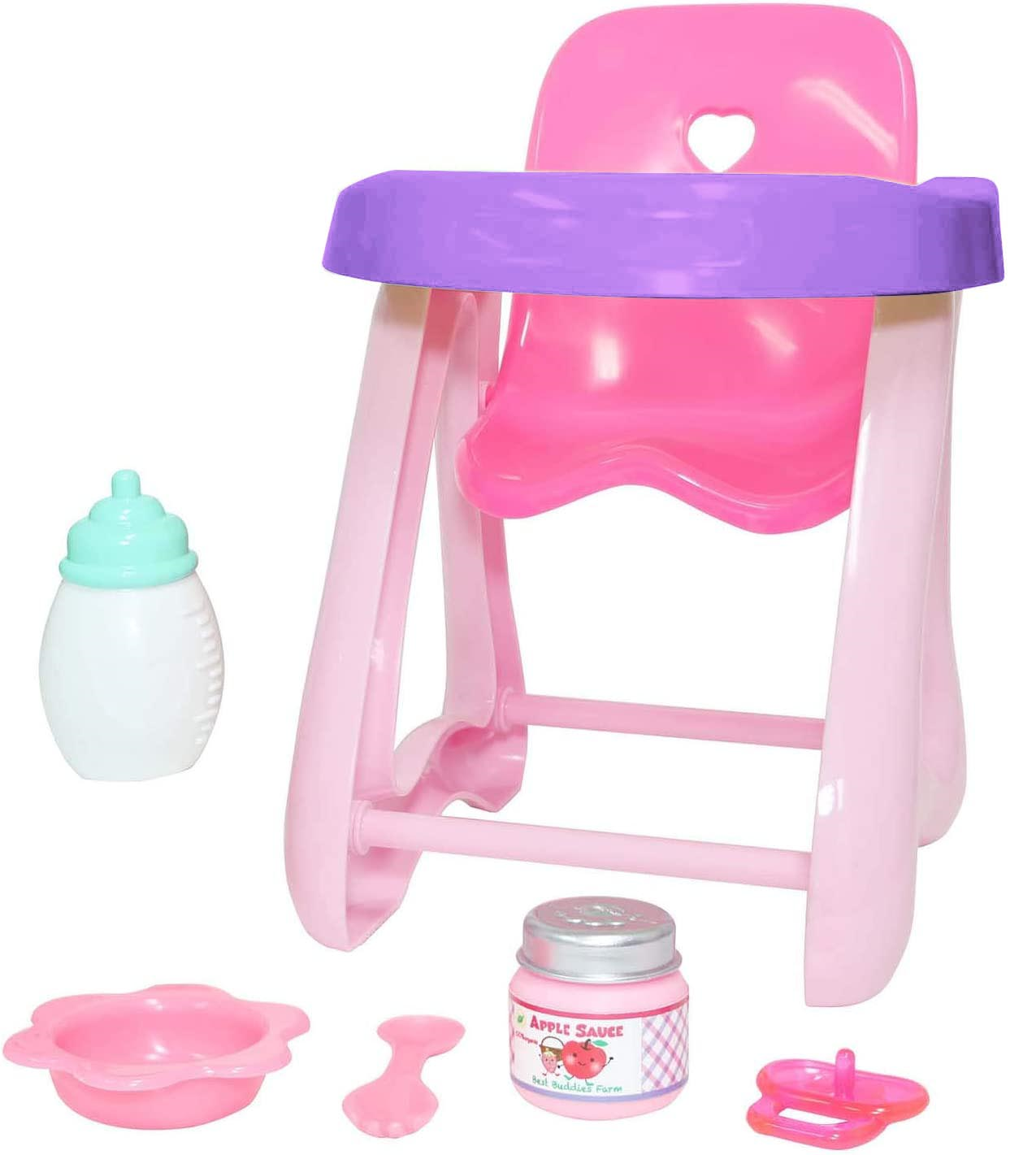 JC Toys, Lil' Cutesies 9.5 inches All Vinyl Washable Doll High Chair Gift Set