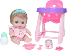 JC Toys, Lil' Cutesies 9.5 inches All Vinyl Washable Doll High Chair Gift Set