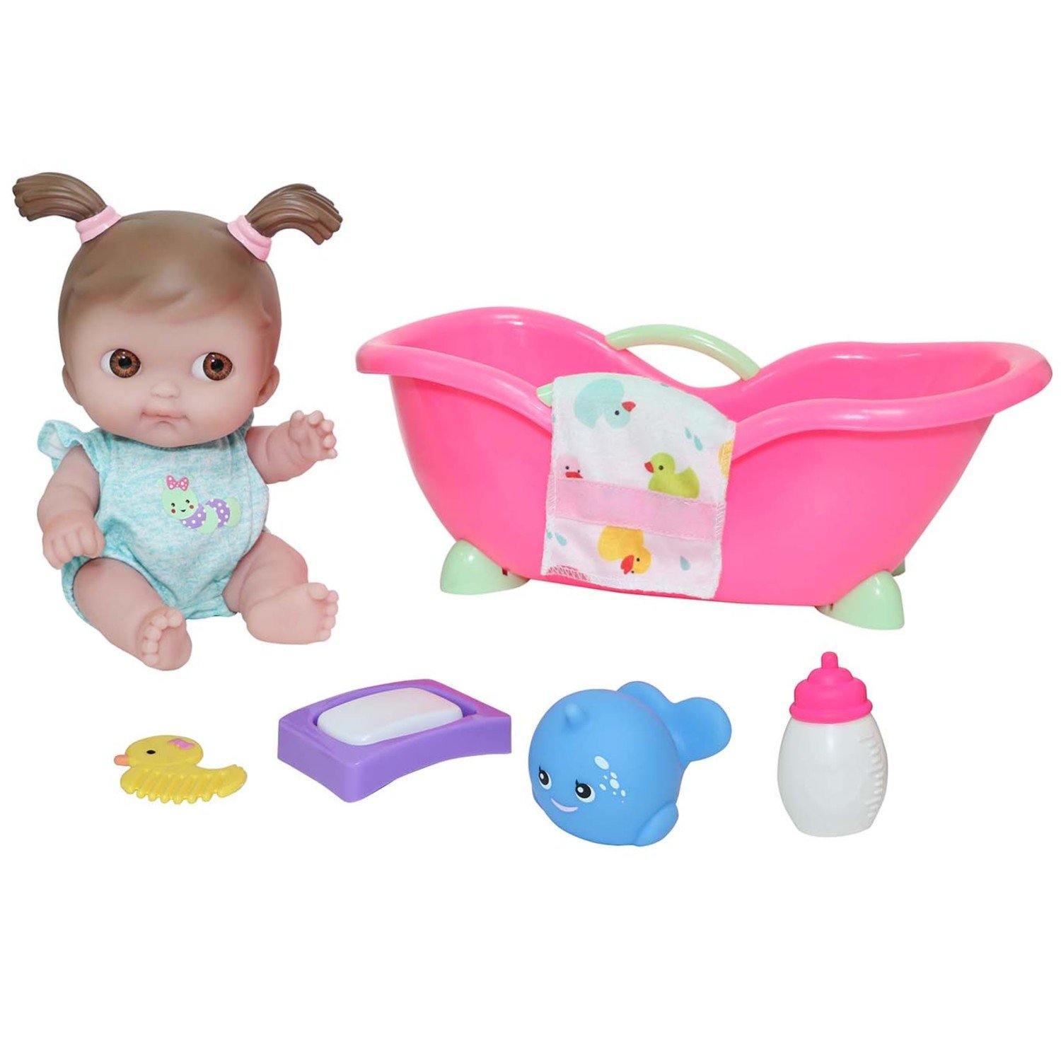 JC Toys, Lil' Cutesies 9.5" inches All Vinyl Washable Doll Bathtub Gift Set - JC Toys Group Inc.