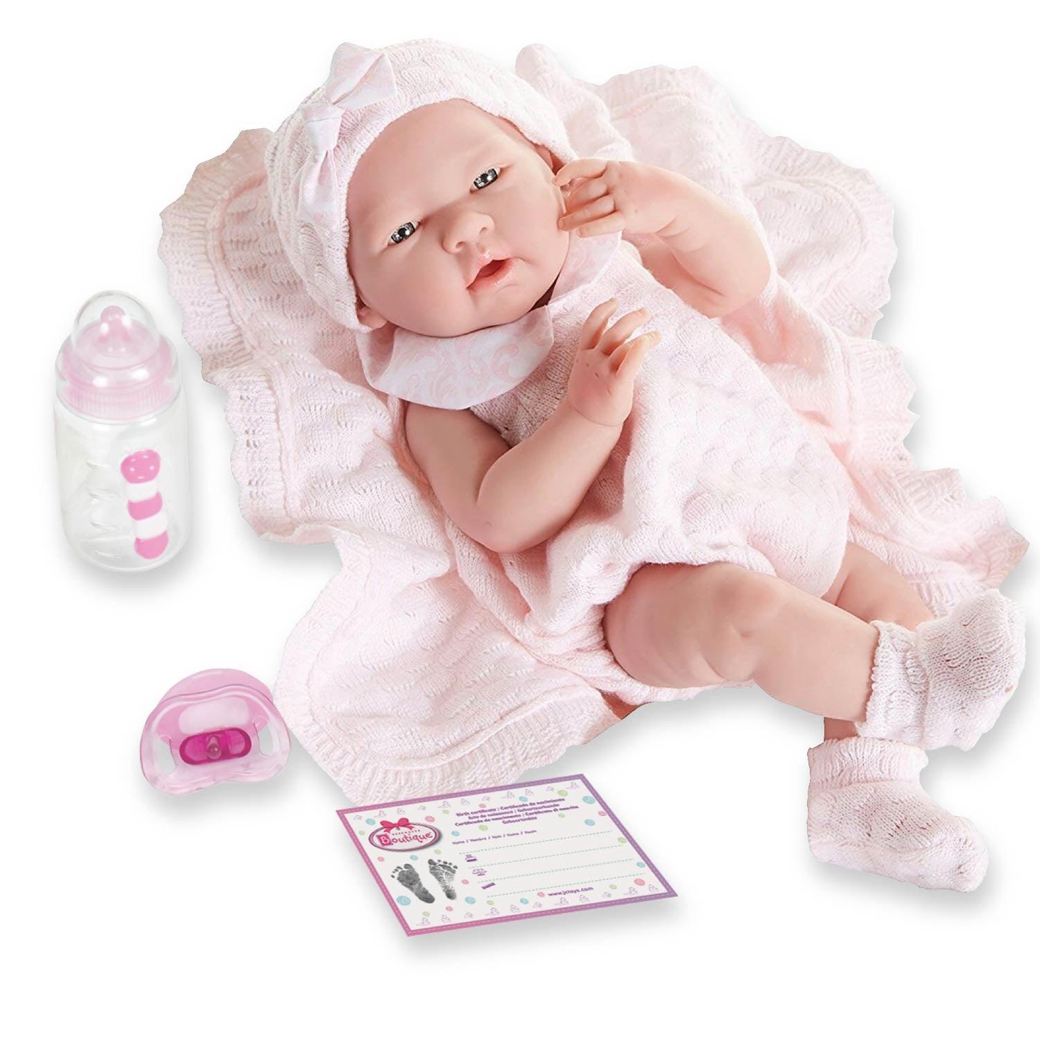 JC Toys, La Newborn 15 inch Anatomically Correct Real Girl Baby Doll Pink Outfit - JC Toys Group Inc.