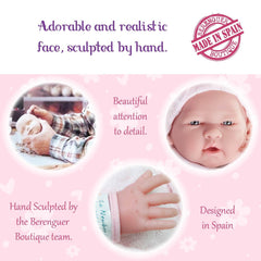 JC Toys, La Newborn 15 inch Anatomically Correct Real Girl Baby Doll Pink Outfit - JC Toys Group Inc.