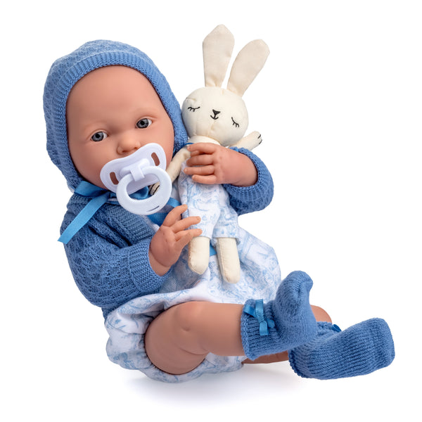 JC Toys La Newborn ROYAL Collection 15" All-Vinyl Anatomically Correct Real Boy Baby Doll Blue Gift Set Ages 2+