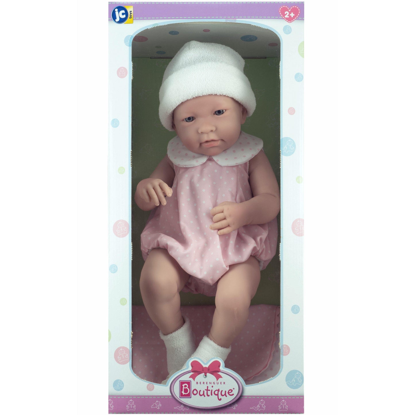 JC Toys,La Newborn All-Vinyl 17in Real Girl Baby Doll-Pink Bubble Suit & Blanket - JC Toys Group Inc.