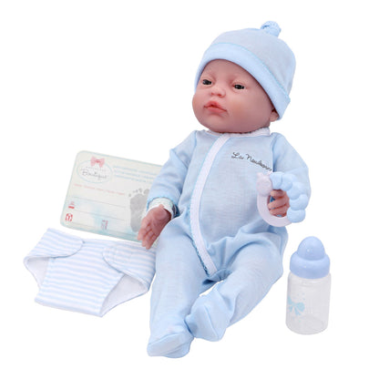 La Newborn® 17"  All-Vinyl Retro La Newborn Doll in Blue w/ accessories. Window Box