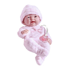 JC Toys, Mini La Newborn All Vinyl 9.5 inches Real Girl Baby Doll dressed in Pink - JC Toys Group Inc.