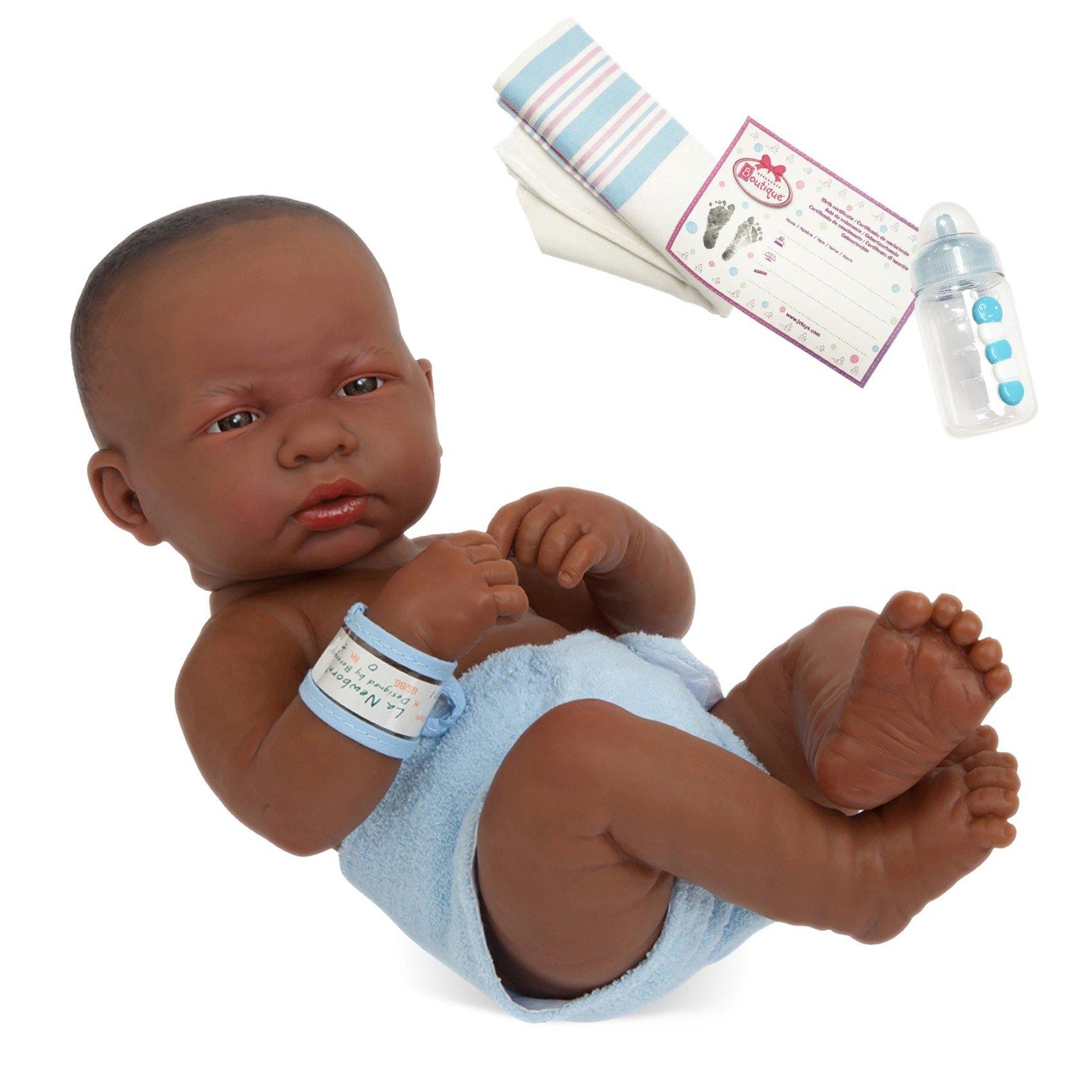 La Newborn African American "First Day" 15" Real Boy - JC Toys Group Inc.
