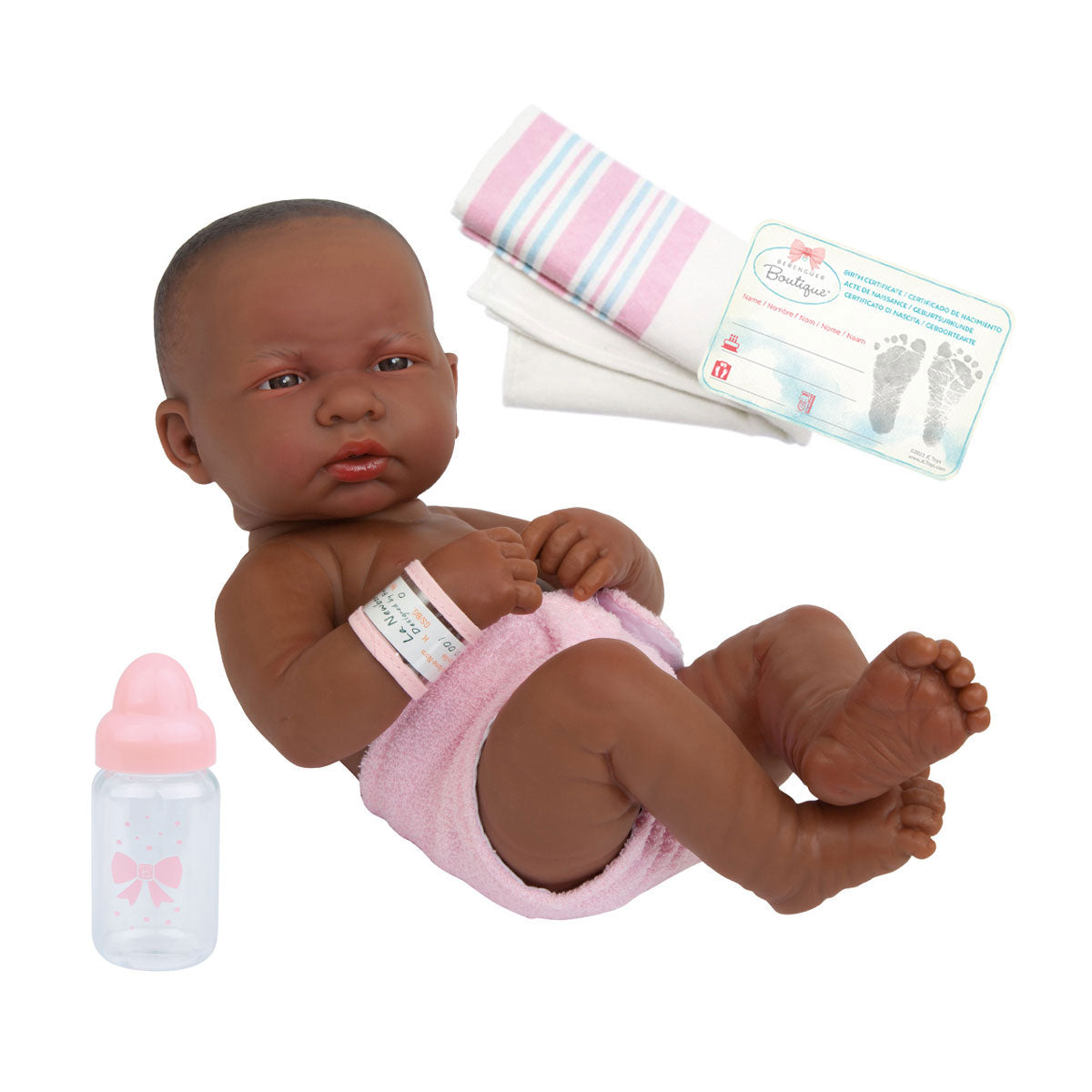 La Newborn African American "First Day" 14" Real Girl - JC Toys Group Inc.