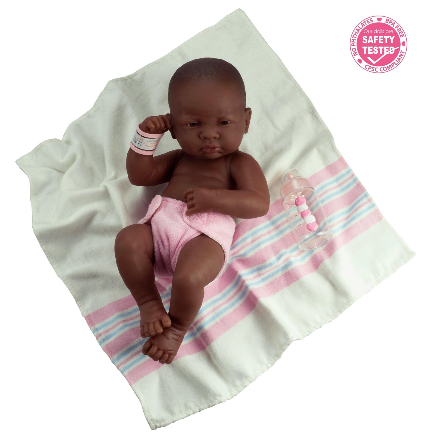 La Newborn African American "First Day" 15" Real Girl - JC Toys Group Inc.