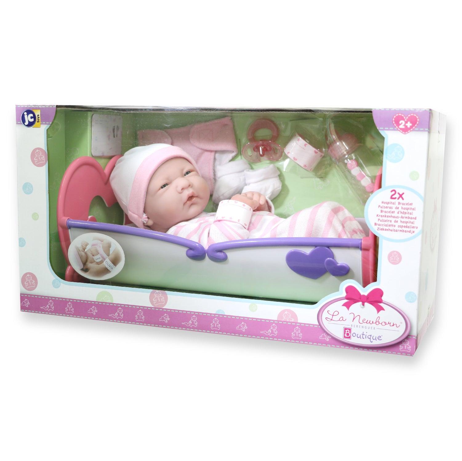 JC Toys, La Newborn 14 inch Life-Like All Vinyl Baby Doll Rocking Crib Gift Set - JC Toys Group Inc.
