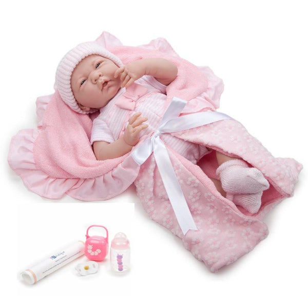 JC Toys, La Newborn Soft Body Baby Doll 15.5in Deluxe Pink Layette Gift Set - JC Toys Group Inc.