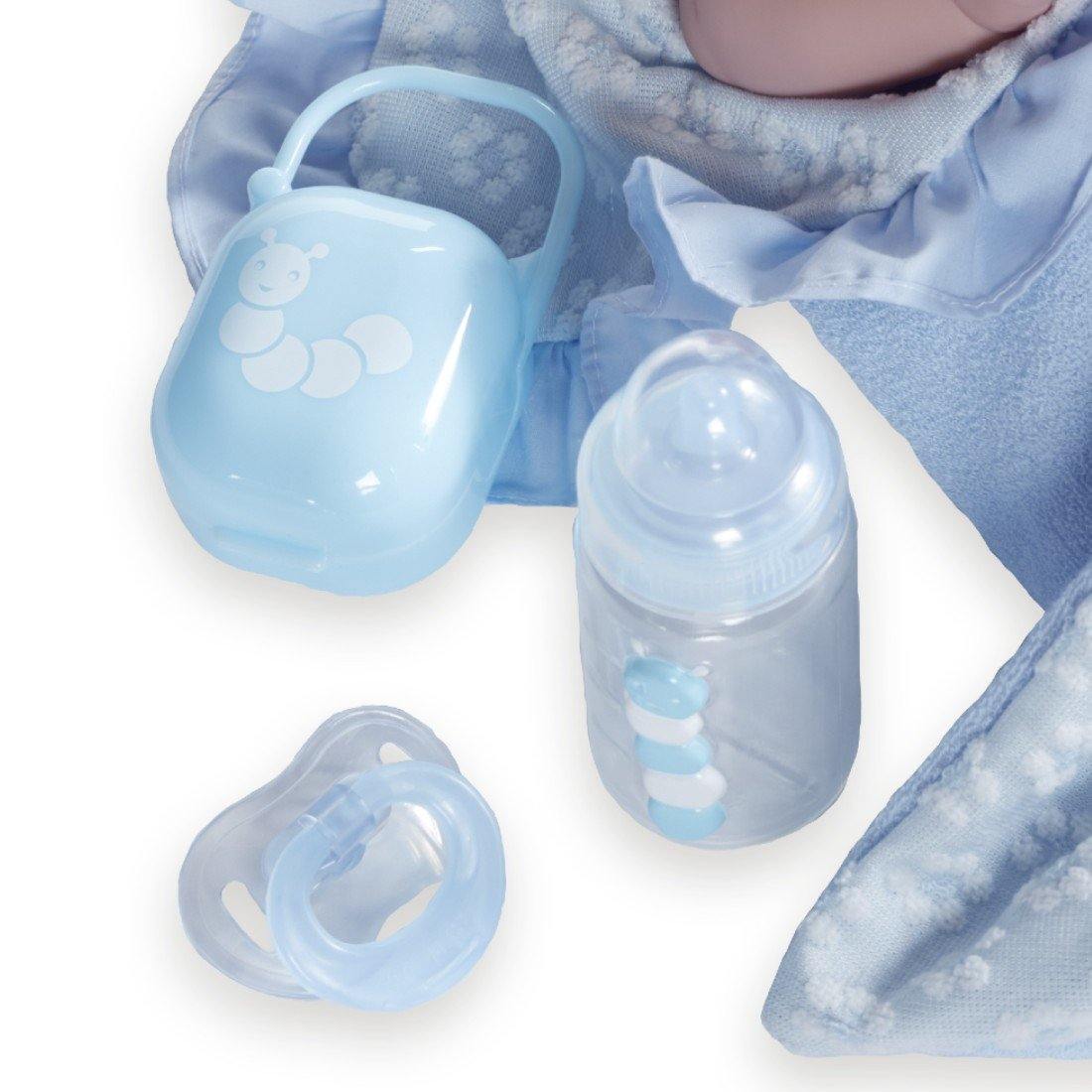 JC Toys, La Newborn Realistic Soft Body Baby Doll 15.5in - Blue outfit 7pcs Set - JC Toys Group Inc.