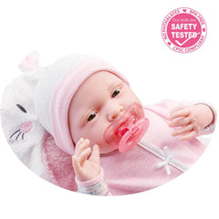 JC Toys, Soft Body La Newborn 15.5 inches baby doll -Pink Bunny Bunting Gift Set - JC Toys Group Inc.