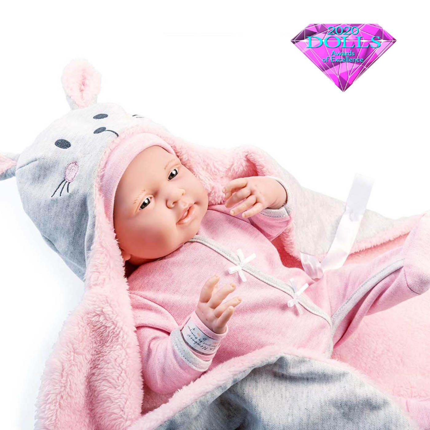 JC Toys, Soft Body La Newborn 15.5 inches baby doll -Pink Bunny Bunting Gift Set - JC Toys Group Inc.