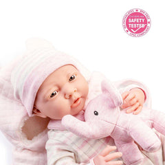 JC Toys, Soft Body La Newborn 15.5 inches baby doll in Pink Soft Basket Gift Set - JC Toys Group Inc.