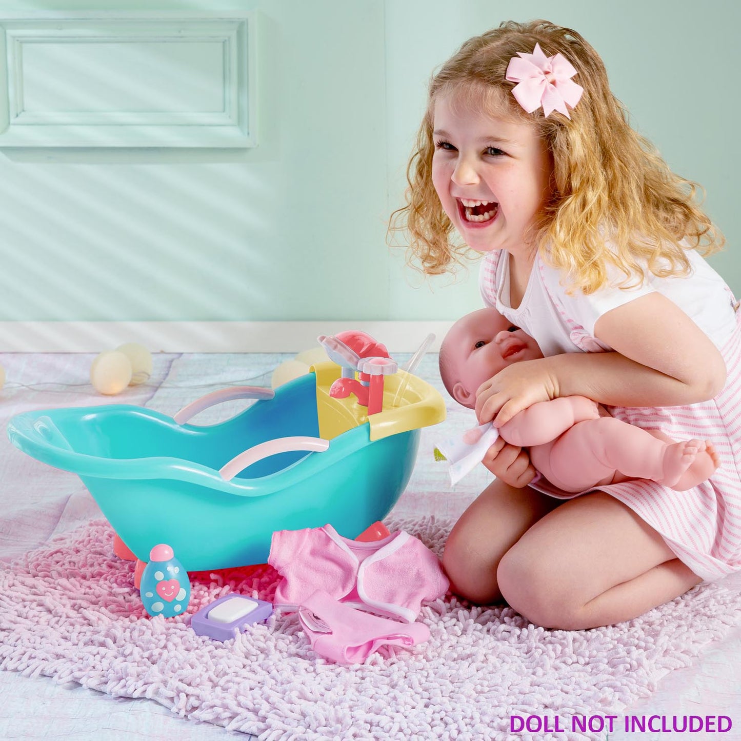 JC Toys, For Keeps! Baby Doll Bathtub and Accessories | Real Working Shower Fits Most Dolls Up to 17"