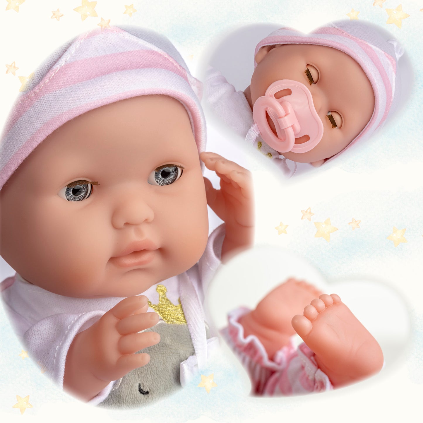Berenguer Boutique 15" Realistic Soft Body Baby Doll Open/Close Eyes 10 Pcs. Set | Pink | Ages 2+ - JC Toys Group Inc.
