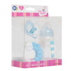 For Keeps! BLUE Bottle Rattle and Pacifier Accessory Gift Set 3-Pieces. Fits Most Dolls - Ages 2+ - JC Toys Group Inc.