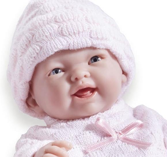 Mini La Newborn - Realistic 9.5" Anatomically Correct “Real Girl” Baby Doll dressed in Pink - All Vinyl Designed by Berenguer Boutique Made in Spain