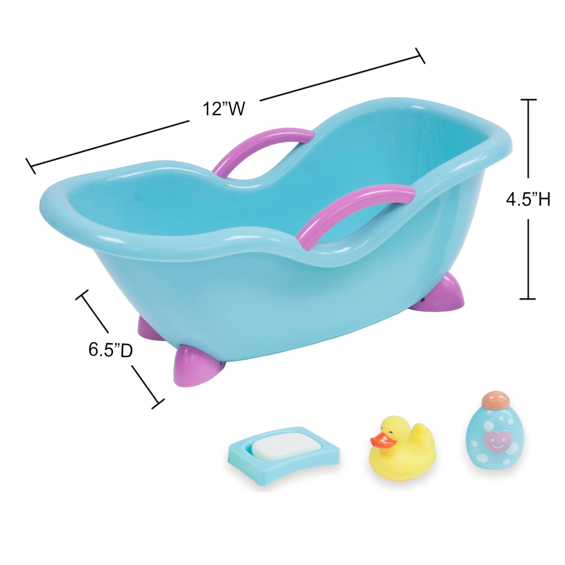 For Keeps! Blue with Pink Baby Doll Bath Gift Set - Fits Small Dolls up to 11” dolls - JC Toys Group Inc.