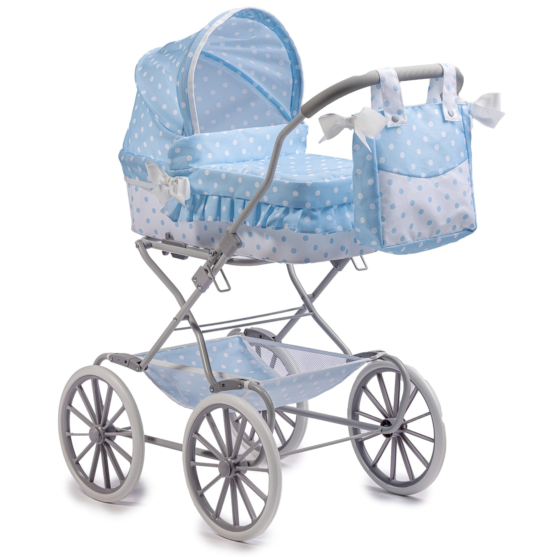 baby carriage toy JC Toys Berenguer Boutique Royal Baby Doll Pram in Blue for Ages 3+ – JC Toys Group Inc