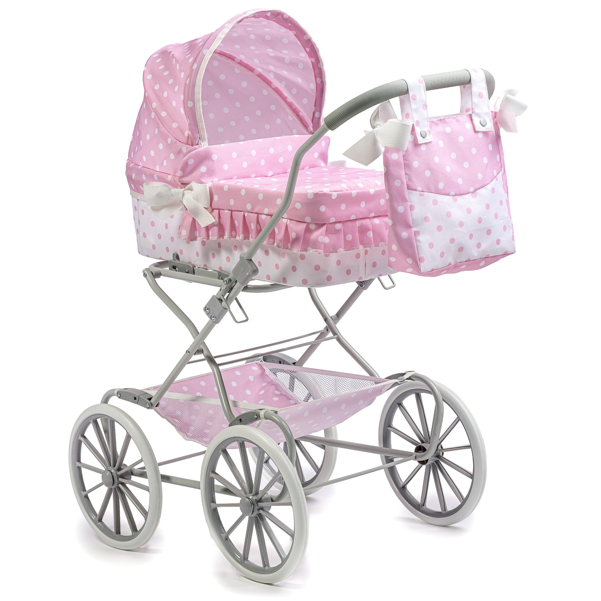 JC Toys Berenguer Boutique Royal Baby Doll Pram in Pink for Ages