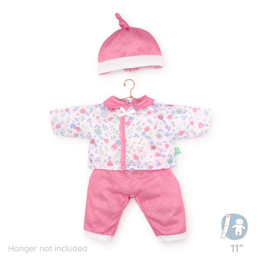 Berenguer Boutique ® FASHION Clothing for 9"-11" Dolls - White/Pink Floral 3 Piece.