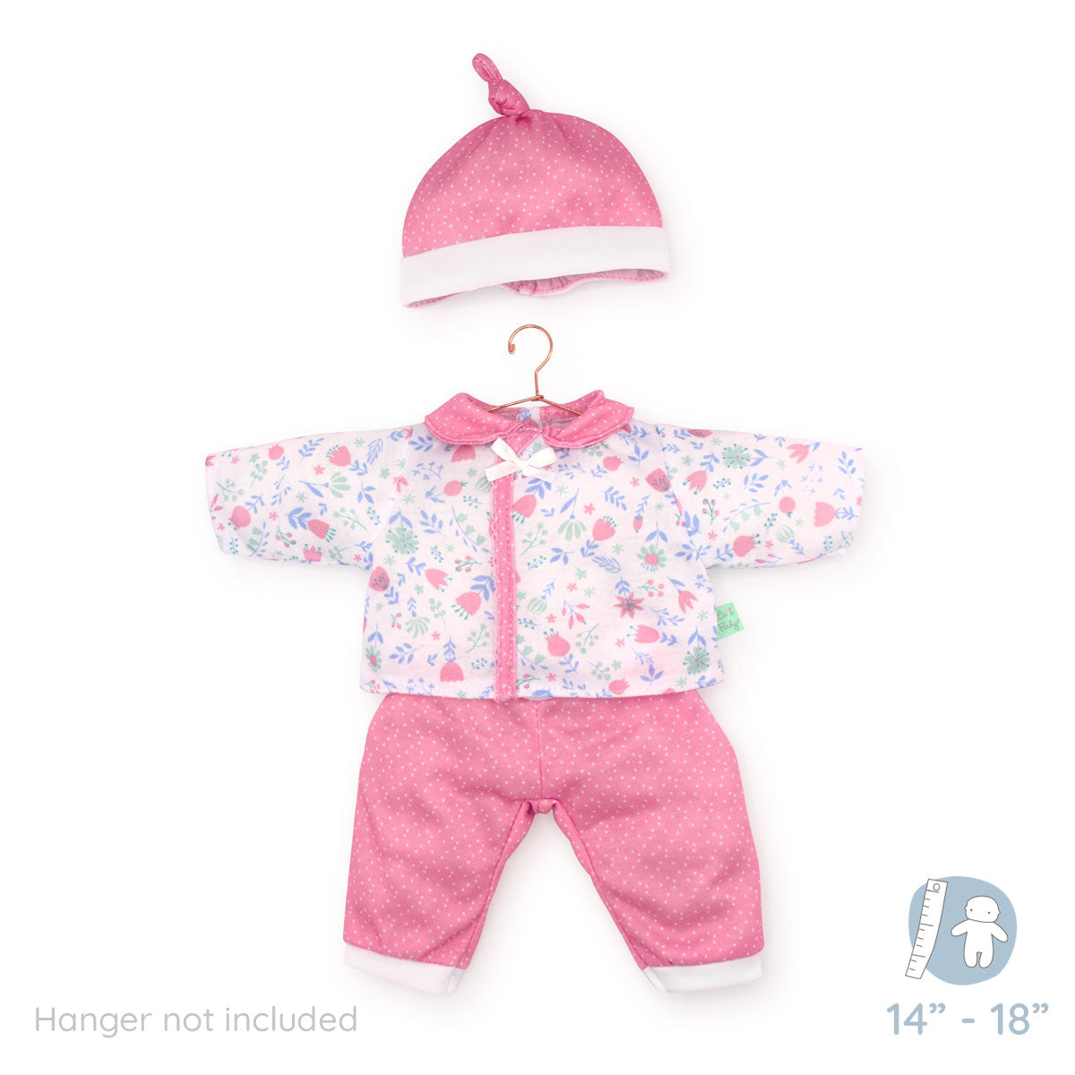 Berenguer Boutique ® FASHION  Clothing for 14"-18" Dolls - White/Pink Floral 3 Piece.