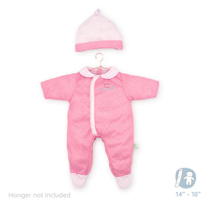 Berenguer Boutique ® FASHION Clothing for 14"-18" Dolls - Pink Onesie/Cap.
